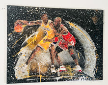 Load image into Gallery viewer, Mixed media artwork of Kobe a Bryant and Michael Jordan
